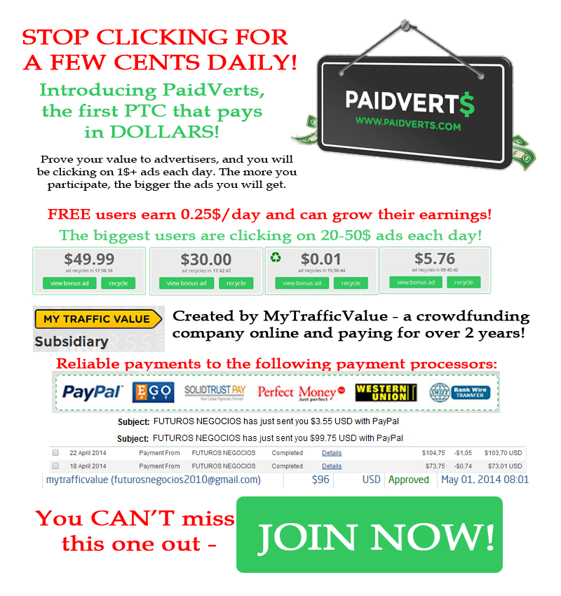 Get paid DOLLARS to click!